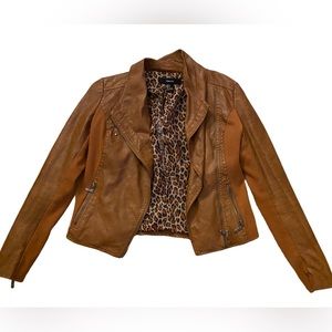 Tan Faux Leather Jacket
